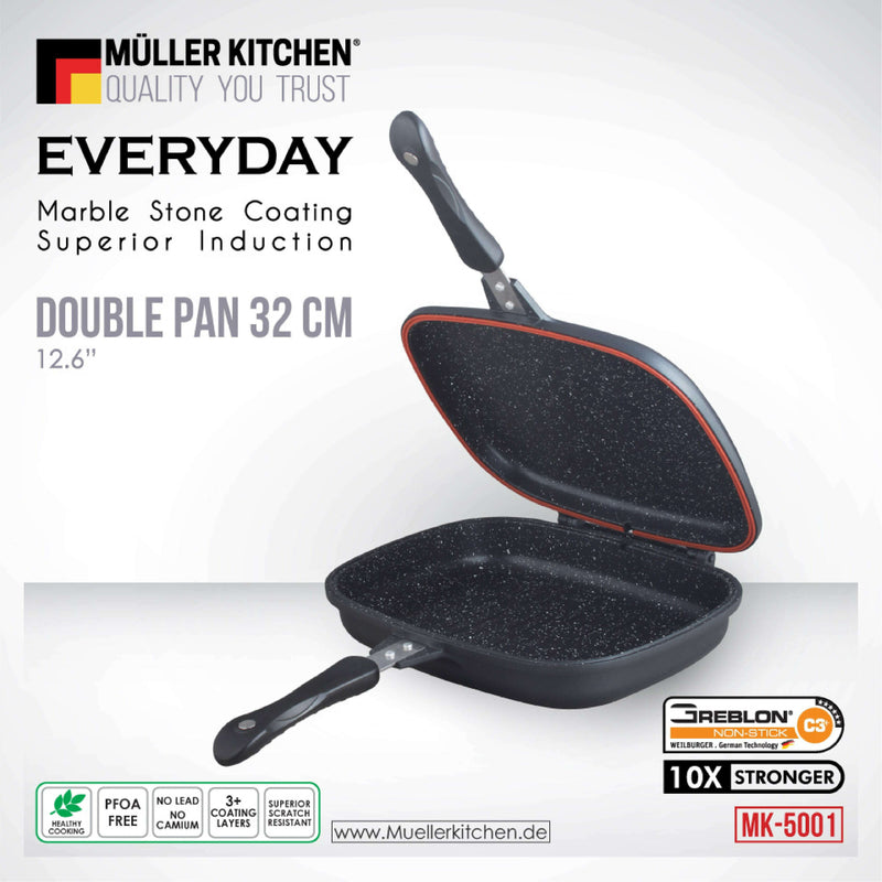 Die-Cast Aluminum Double Grill Pan – 32cm cookware Die-Cast Aluminum Double Grill Pan – 32cm Die-Cast Aluminum Double Grill Pan – 32cm Muller Koch