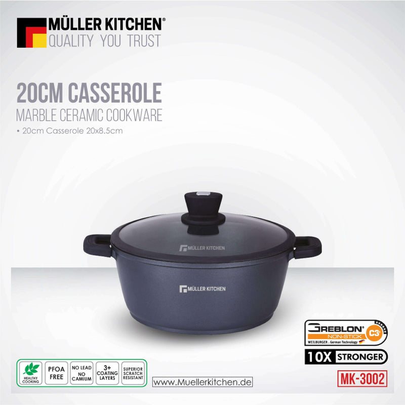 Die-Cast Aluminum Casserole – Silicone Lid Cooking Pot Die-Cast Aluminum Casserole – Silicone Lid Die-Cast Aluminum Casserole – Silicone Lid Muller Koch