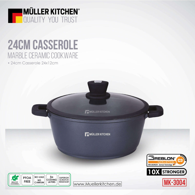 Die-Cast Aluminum Casserole – Silicone Lid Cooking Pot Die-Cast Aluminum Casserole – Silicone Lid Die-Cast Aluminum Casserole – Silicone Lid Muller Koch