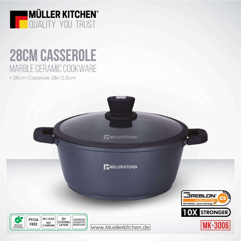 Die-Cast Aluminum Casserole – Silicone Lid Cooking Pot Die-Cast Aluminum Casserole – Silicone Lid Die-Cast Aluminum Casserole – Silicone Lid Muller Koch