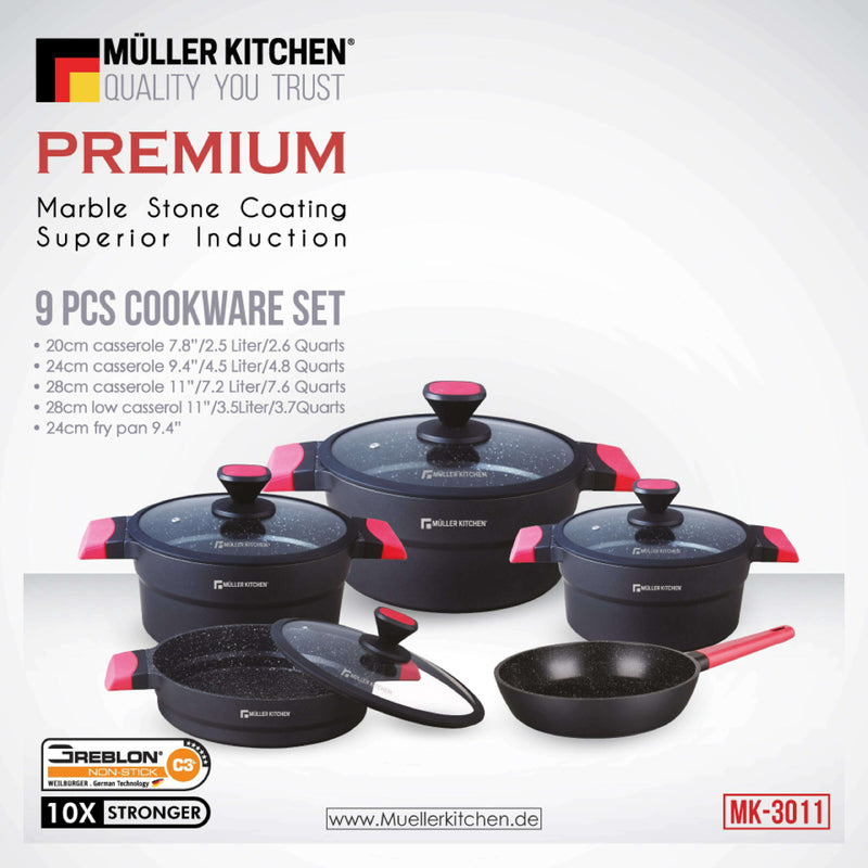 Die-Cast Aluminum Cookware Set – 9 Pieces Cooking set Die-Cast Aluminum Cookware Set – 9 Pieces Die-Cast Aluminum Cookware Set – 9 Pieces Muller Koch