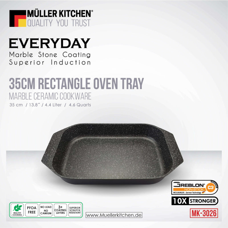 Die-Cast Aluminum Oven Tray – 35cm Oven Dishes Die-Cast Aluminum Oven Tray – 35cm Die-Cast Aluminum Oven Tray – 35cm Muller Koch