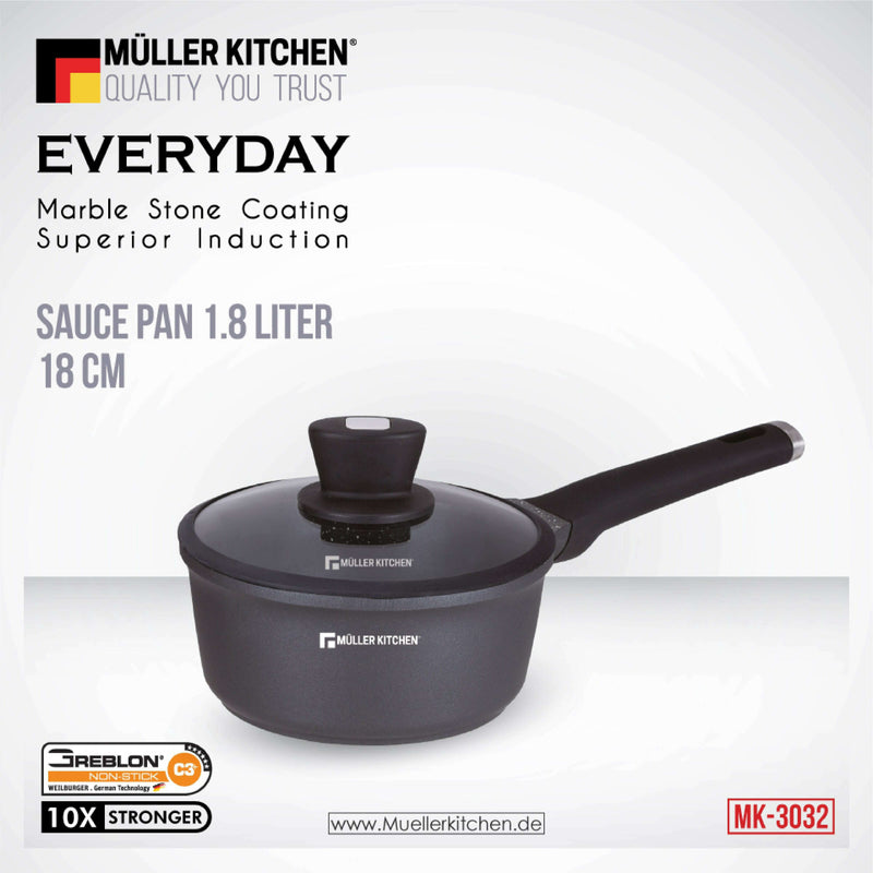 Die-Cast Aluminum Saucepan – 18cm/1,8L SaucePan Die-Cast Aluminum Saucepan – 18cm/1,8L Die-Cast Aluminum Saucepan – 18cm/1,8L Muller Koch