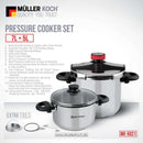 Stainless Steel Pressure Cooker Set – 5L+7L Pressure cooker Stainless Steel Pressure Cooker Set – 5L+7L Stainless Steel Pressure Cooker Set – 5L+7L Muller Koch