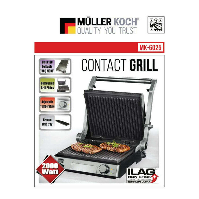 Contact Grill INOX – 2000W contact grill Contact Grill INOX – 2000W Contact Grill INOX – 2000W Muller Koch