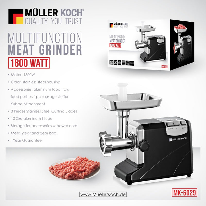Heavy Duty Meat Grinder – 1800W meat mincers Heavy Duty Meat Grinder – 1800W Heavy Duty Meat Grinder – 1800W Muller Koch