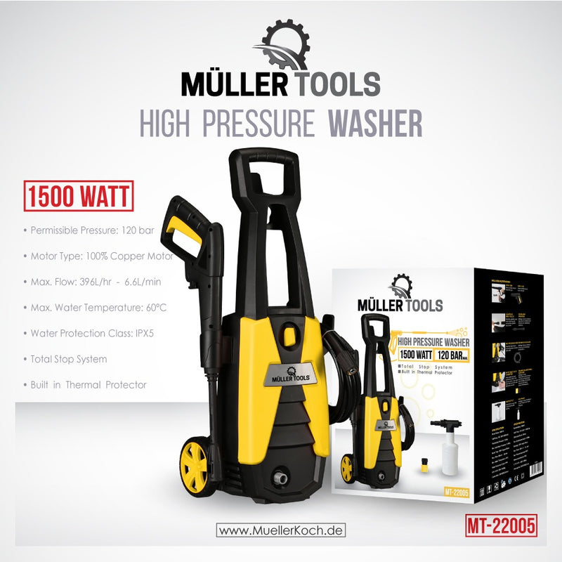 High Pressure Washer – 1500W Pressure Washer High Pressure Washer – 1500W High Pressure Washer – 1500W Muller Koch