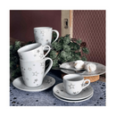The German Outlet, Tognana, Olimpia Etoile Silver Tea Cup & Saucer Set of 6 pcs