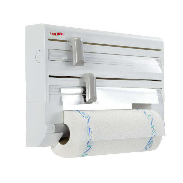 Wall-Mounted Roll Holder Parat Cling Film Cutter Wall-Mounted Roll Holder Parat Wall-Mounted Roll Holder Parat LEIFHEIT