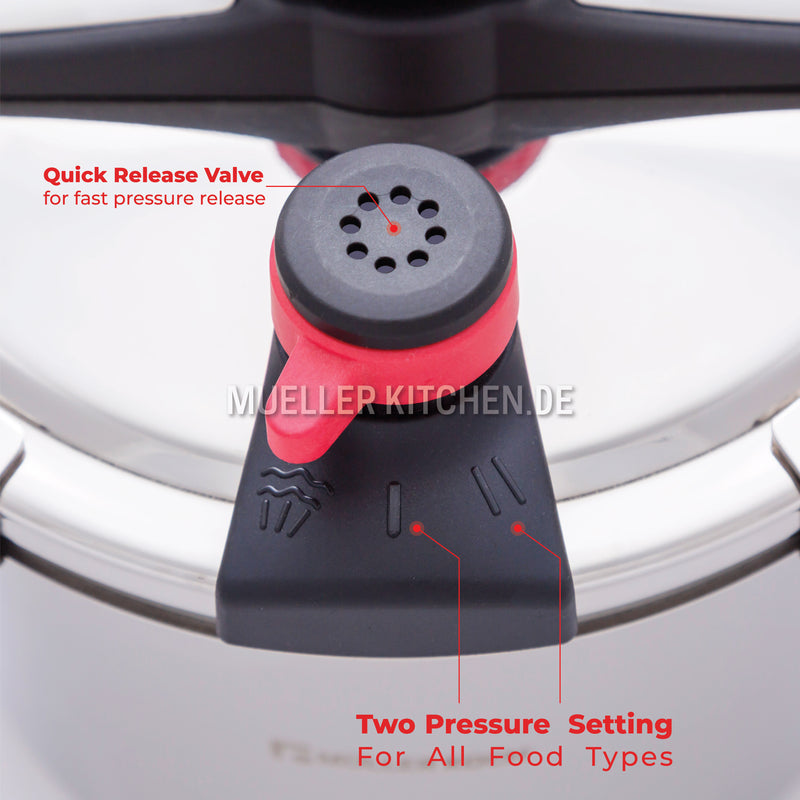 Stainless Steel Pressure Cooker Set – 5L+7L Pressure cooker Stainless Steel Pressure Cooker Set – 5L+7L Stainless Steel Pressure Cooker Set – 5L+7L Muller Koch