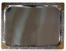 The German Outlet, The Chefs Warehouse By MG, Rectangular Tray - Stainless Steel with Gold Design