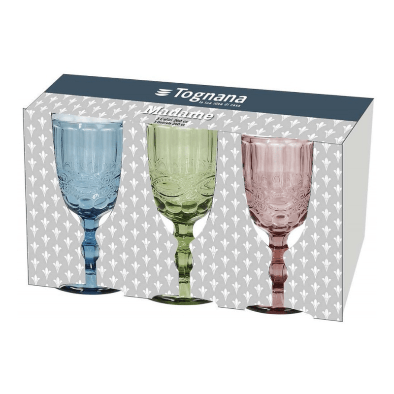 Set of 3 Goblets Madame Ve-ci-az - 260ml Glass cups Set of 3 Goblets Madame Ve-ci-az - 260ml Set of 3 Goblets Madame Ve-ci-az - 260ml Tognana