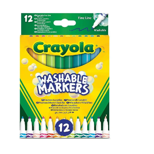 12x Washable Markers Fine Line Art & Crafts 12x Washable Markers Fine Line 12x Washable Markers Fine Line Crayola