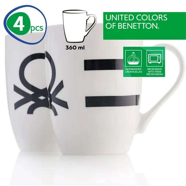 Black&White Collection, Set of 4 Mugs Mugs Black&White Collection, Set of 4 Mugs Black&White Collection, Set of 4 Mugs United Colors of Benetton