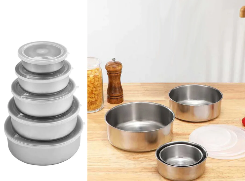 5 Pieces Set,  Stainless Steel Food Container With Lids Outlet 5 Pieces Set,  Stainless Steel Food Container With Lids 5 Pieces Set,  Stainless Steel Food Container With Lids Style House