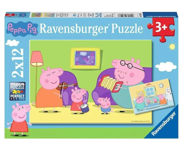 2x 12 Pieces Puzzle For Kids, PEPPA PIG puzzle Kids 2x 12 Pieces Puzzle For Kids, PEPPA PIG 2x 12 Pieces Puzzle For Kids, PEPPA PIG Ravensburger