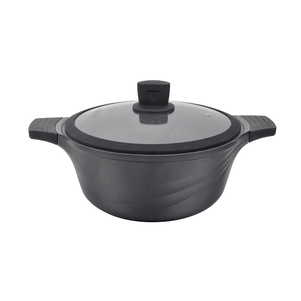 Aluminium Casserole With Glass Lid & Silicon Handles Cooking Pot Aluminium Casserole With Glass Lid & Silicon Handles Aluminium Casserole With Glass Lid & Silicon Handles Kinox