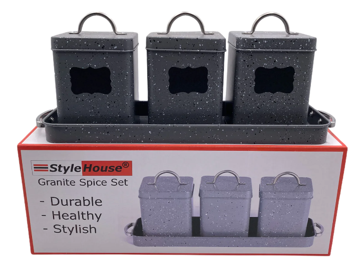 3Pcs Granite Spice Set with Tray Outlet 3Pcs Granite Spice Set with Tray 3Pcs Granite Spice Set with Tray Style House