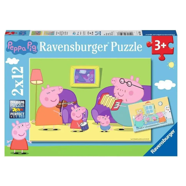 2x 12 Pieces Puzzle For Kids, PEPPA PIG puzzle Kids 2x 12 Pieces Puzzle For Kids, PEPPA PIG 2x 12 Pieces Puzzle For Kids, PEPPA PIG Ravensburger