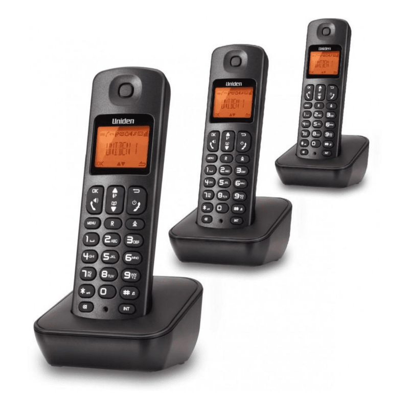 Cordless Black Trio Phone phone Cordless Black Trio Phone Cordless Black Trio Phone Uniden