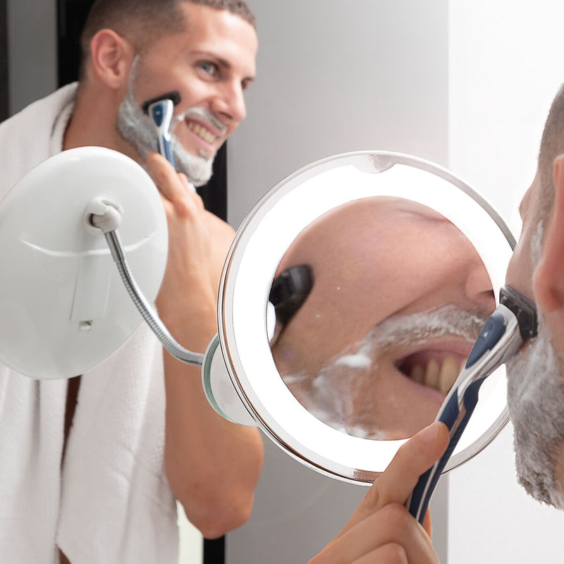 LED Magnifying Mirror With Flexible Arm and Suction Pad Face Mirrors LED Magnifying Mirror With Flexible Arm and Suction Pad LED Magnifying Mirror With Flexible Arm and Suction Pad InnovaGoods