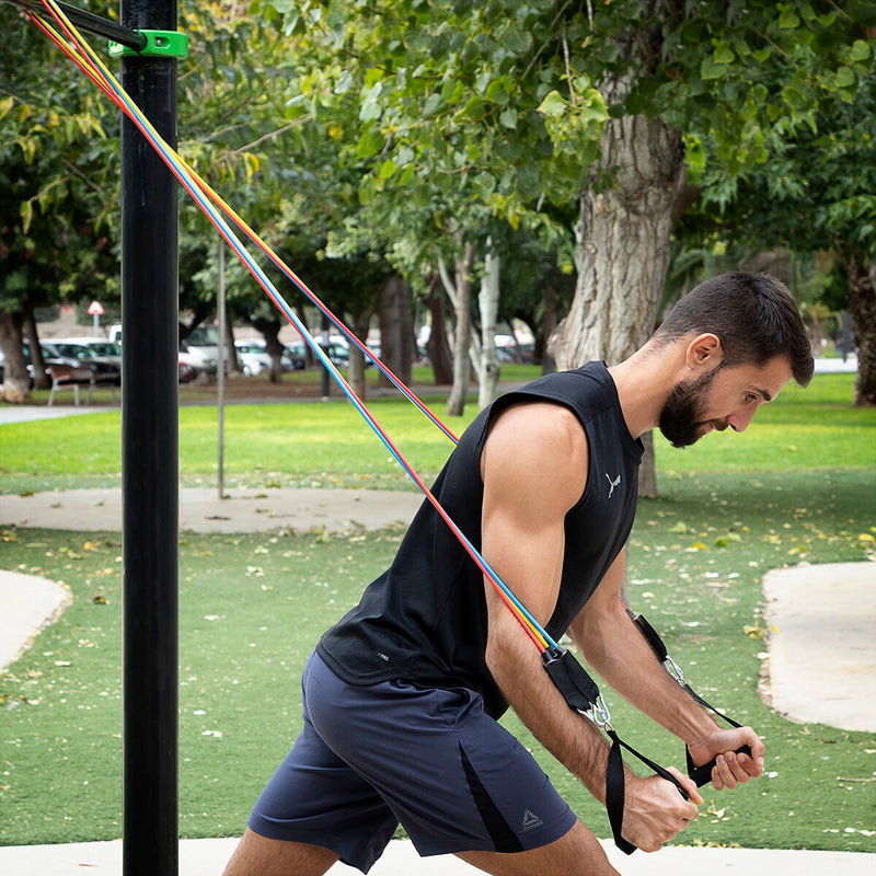 Set of Resistance Bands with Accessories and Exercise Guide sport equipment Set of Resistance Bands with Accessories and Exercise Guide Set of Resistance Bands with Accessories and Exercise Guide InnovaGoods