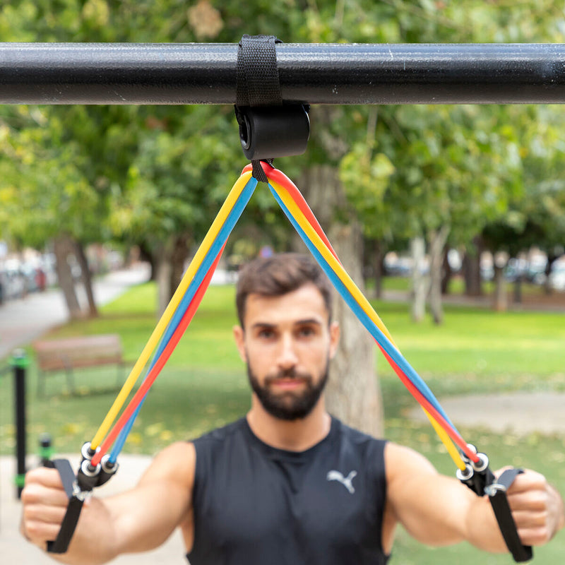 Set of Resistance Bands with Accessories and Exercise Guide sport equipment Set of Resistance Bands with Accessories and Exercise Guide Set of Resistance Bands with Accessories and Exercise Guide InnovaGoods