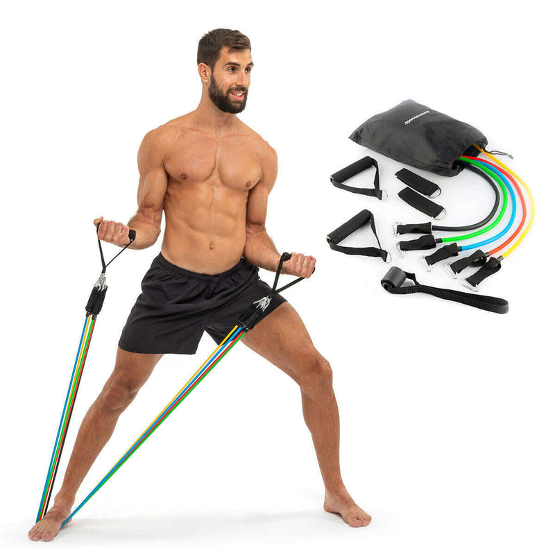 Set of Resistance Bands with Accessories and Exercise Guide sport equipment Set of Resistance Bands with Accessories and Exercise Guide Set of Resistance Bands with Accessories and Exercise Guide InnovaGoods