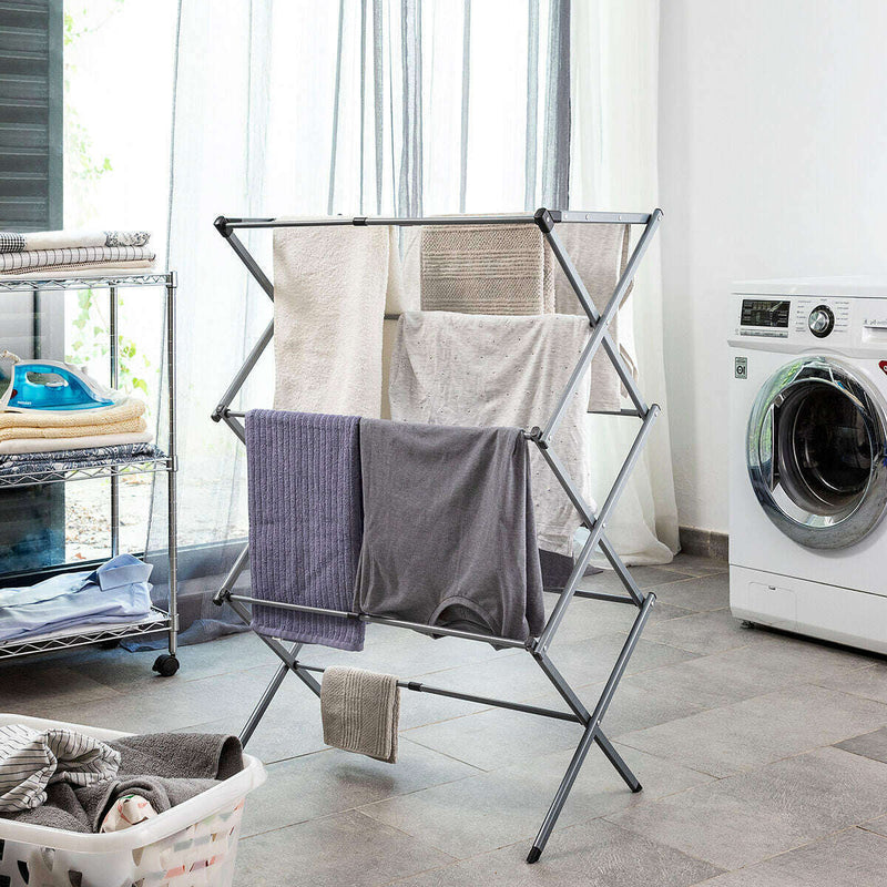 Folding and Extendable Metal Clothes Dryer with 3 Levels laundry Folding and Extendable Metal Clothes Dryer with 3 Levels Folding and Extendable Metal Clothes Dryer with 3 Levels InnovaGoods