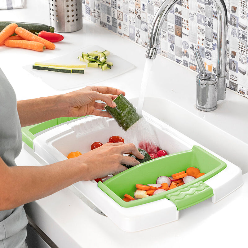 Extendable 3-in-1 Cutting Board with Tray, Container and Drainer PractiCut Cutting Board Extendable 3-in-1 Cutting Board with Tray, Container and Drainer PractiCut Extendable 3-in-1 Cutting Board with Tray, Container and Drainer PractiCut InnovaGoods