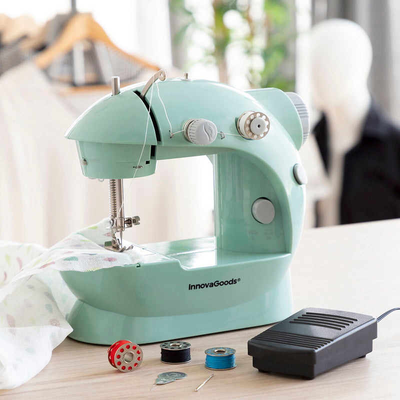 Mini Portable Sewing Machine with LED, Thread Cutter and Accessories Sewing Machine Mini Portable Sewing Machine with LED, Thread Cutter and Accessories Mini Portable Sewing Machine with LED, Thread Cutter and Accessories InnovaGoods