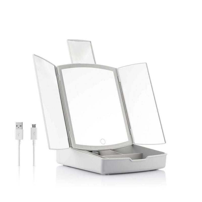 3-In-1 Folding LED Mirror with Make-up Organiser Storage & Organization 3-In-1 Folding LED Mirror with Make-up Organiser 3-In-1 Folding LED Mirror with Make-up Organiser InnovaGoods