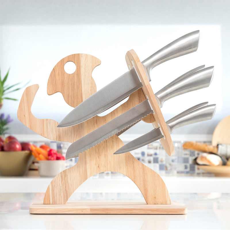 Set of Kitchen Tools,  Wooden Base Spartan 7 Pieces  Set of Kitchen Tools,  Wooden Base Spartan 7 Pieces Set of Kitchen Tools,  Wooden Base Spartan 7 Pieces InnovaGoods