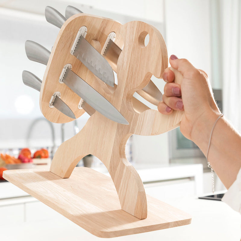 Set of Kitchen Tools,  Wooden Base Spartan 7 Pieces  Set of Kitchen Tools,  Wooden Base Spartan 7 Pieces Set of Kitchen Tools,  Wooden Base Spartan 7 Pieces InnovaGoods