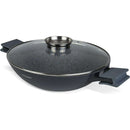 The German Outlet, Tognana, Wok 2 Handles 32 cm with Aroma Lid+Ambitious Pot Holders
