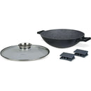 The German Outlet, Tognana, Wok 2 Handles 32 cm with Aroma Lid+Ambitious Pot Holders