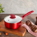 Non-Stick Saucepan & Tempered Glass Lid (18cm - Red) Saucepans Non-Stick Saucepan & Tempered Glass Lid (18cm - Red) Non-Stick Saucepan & Tempered Glass Lid (18cm - Red) Betty Crocker