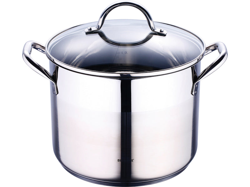Stainless steel Stockpot - 8.2L Cooking Pot Stainless steel Stockpot - 8.2L Stainless steel Stockpot - 8.2L Bergner
