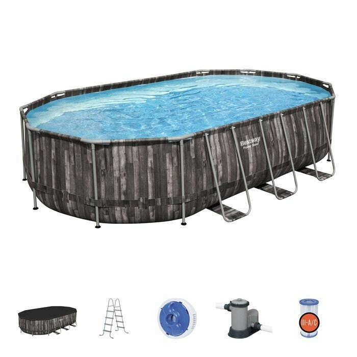 Power Steel™ Oval Pool with Filter Pump –  6.10m x 3.66m x 1.22m home pool Power Steel™ Oval Pool with Filter Pump –  6.10m x 3.66m x 1.22m Power Steel™ Oval Pool with Filter Pump –  6.10m x 3.66m x 1.22m Bestway