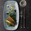 The German Outlet, The Chefs Warehouse By MG, Platter Appetizers Rectangular - Raku Topaz Blue