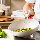 Cream Non-Stick Aluminum Wok Pan 28cm Wok Pan Cream Non-Stick Aluminum Wok Pan 28cm Cream Non-Stick Aluminum Wok Pan 28cm KitchenAid