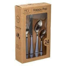 24P Cutlery Set,  Happy Pop Grey Cutlery Set 24P Cutlery Set,  Happy Pop Grey 24P Cutlery Set,  Happy Pop Grey Secret De Gourmet