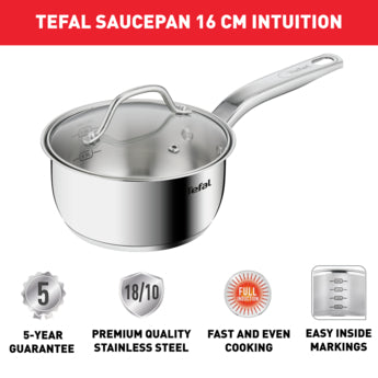 Intuition G6 Saucepan 16 cm + Lid SaucePan Intuition G6 Saucepan 16 cm + Lid Intuition G6 Saucepan 16 cm + Lid Tefal