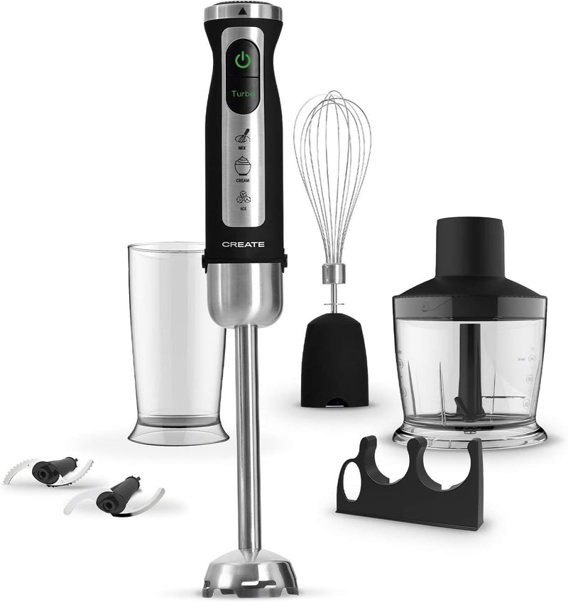 Hand blender With 6 Attachments / 7 speeds + Turbo Outlet Hand blender With 6 Attachments / 7 speeds + Turbo Hand blender With 6 Attachments / 7 speeds + Turbo CREATE