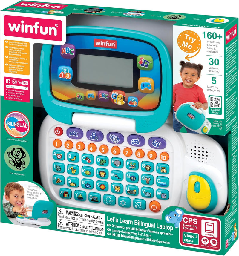 Let's Learn -  Bilingual Laptop toddler's toys Let's Learn -  Bilingual Laptop Let's Learn -  Bilingual Laptop WinFun