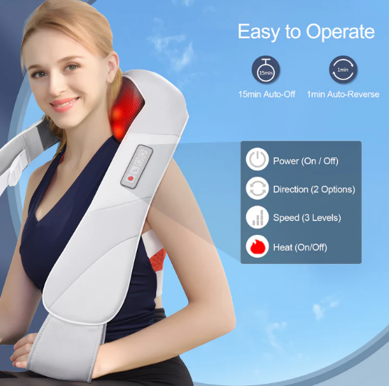 Back Shoulder Massager with Heat Outlet Back Shoulder Massager with Heat Back Shoulder Massager with Heat Atmoko