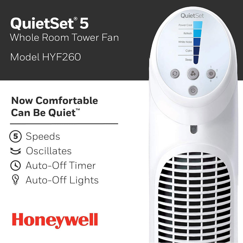 QuietSet Whole Room Tower Fan - 5 Speeds Outlet QuietSet Whole Room Tower Fan - 5 Speeds QuietSet Whole Room Tower Fan - 5 Speeds Honeywell