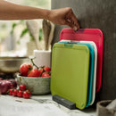Duo Icon 4-piece colour coded Cutting Board Set with Storage Stand, Multicolour Cutting Boards Duo Icon 4-piece colour coded Cutting Board Set with Storage Stand, Multicolour Duo Icon 4-piece colour coded Cutting Board Set with Storage Stand, Multicolour Joseph Joseph