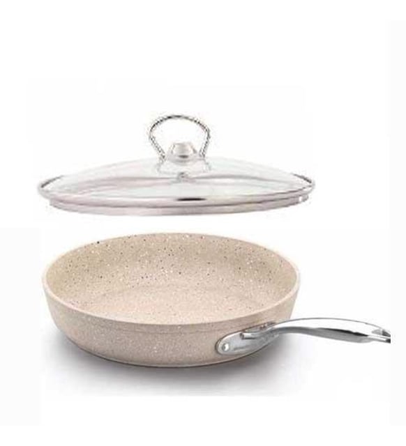 Granita Collection, Frying Pan With Glass Lid Frying pan Granita Collection, Frying Pan With Glass Lid Granita Collection, Frying Pan With Glass Lid Korkmaz