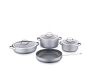 Linea 7 pcs Cookware Set Anthracite Cooking Set Linea 7 pcs Cookware Set Anthracite Linea 7 pcs Cookware Set Anthracite Korkmaz